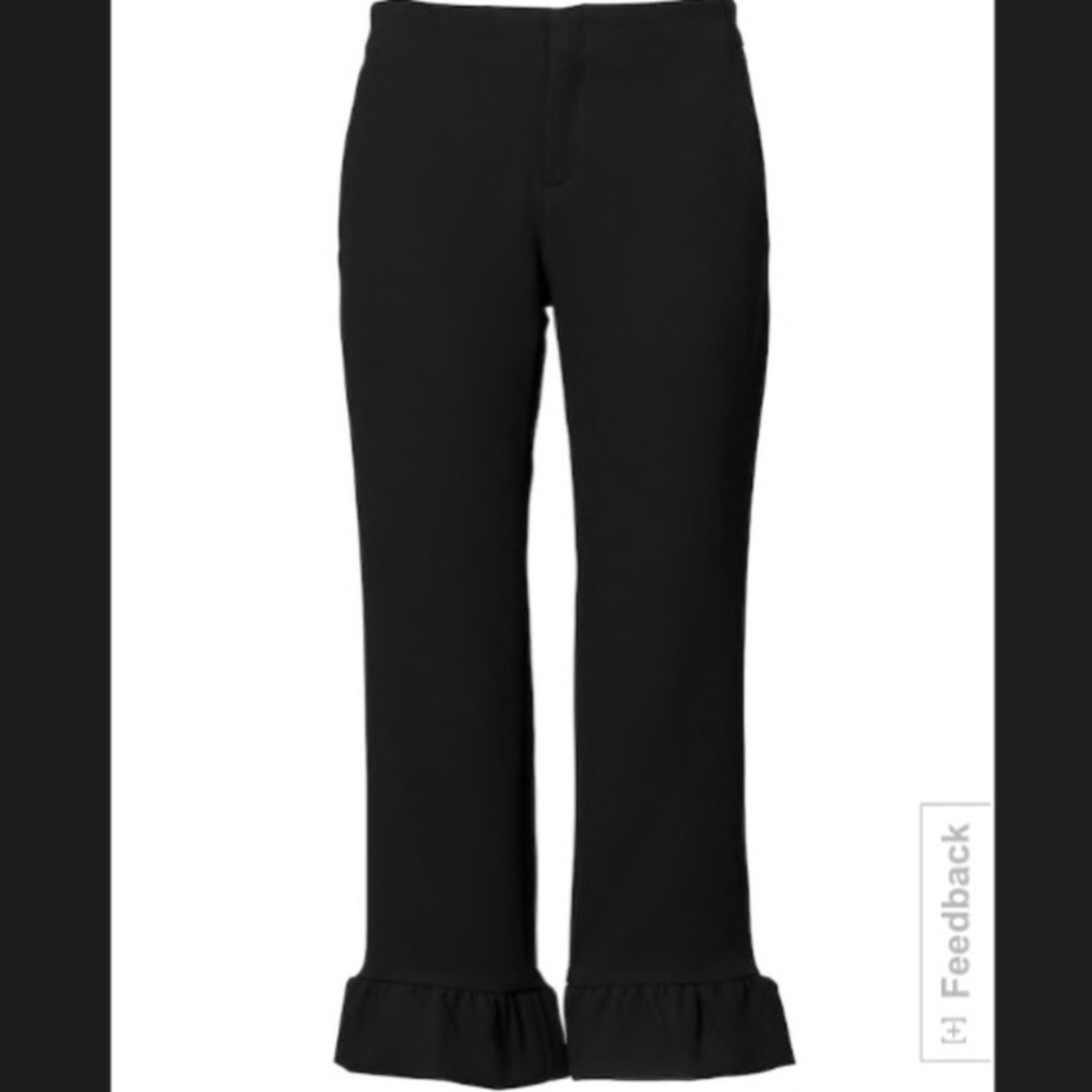 Banana Republic black ruffle hem cropped pants - Picture 2 of 7